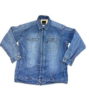 Vintage Sean John Denim Jacket Men Large Blue Heavy Duty Carpenter Hip Hop Y2K